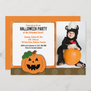 Jack O Lantern Halloween Party Photo Invitation