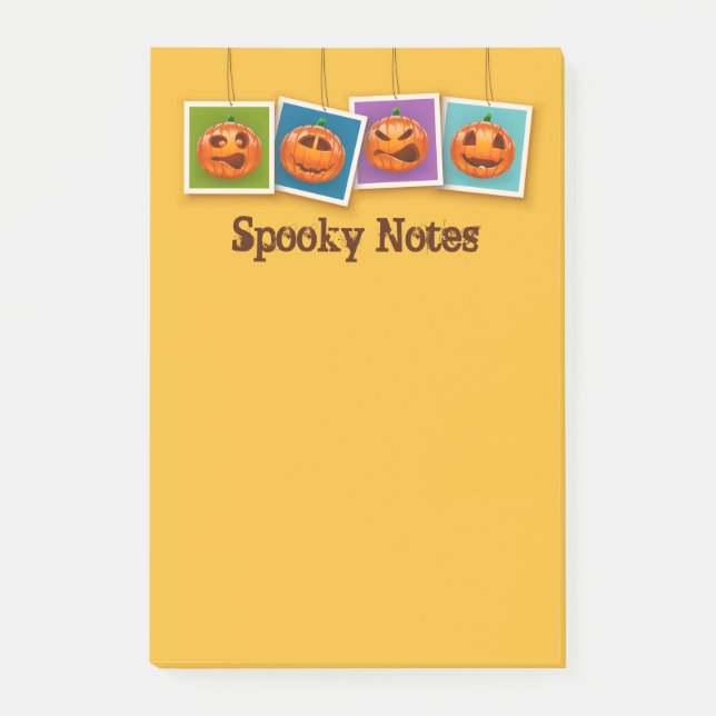 Jack-O-Lantern Halloween Post-It Notes (Front)