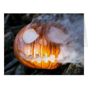 Jack-o-Lantern Halloween Pumpkin Head on Fire 