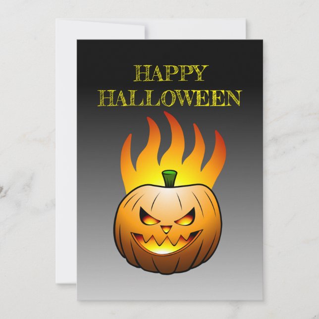 Jack-o-lantern Halloween Pumpkin Invitation (Front)