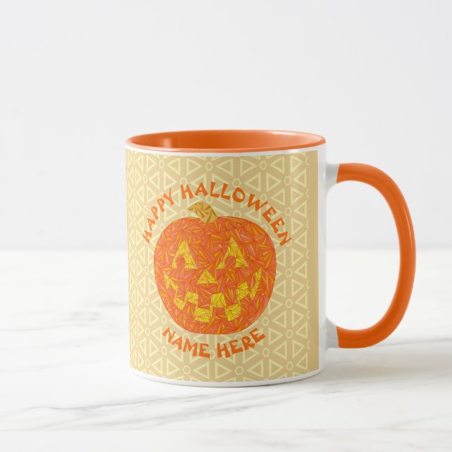 Jack O Lantern Halloween Pumpkin Personalized Mug (Right)
