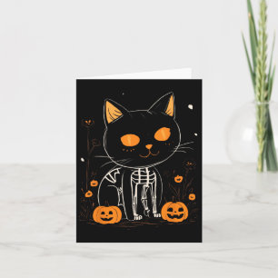 Jack O Lantern Halloween Spooky Kawaii Skeleton Ca Card