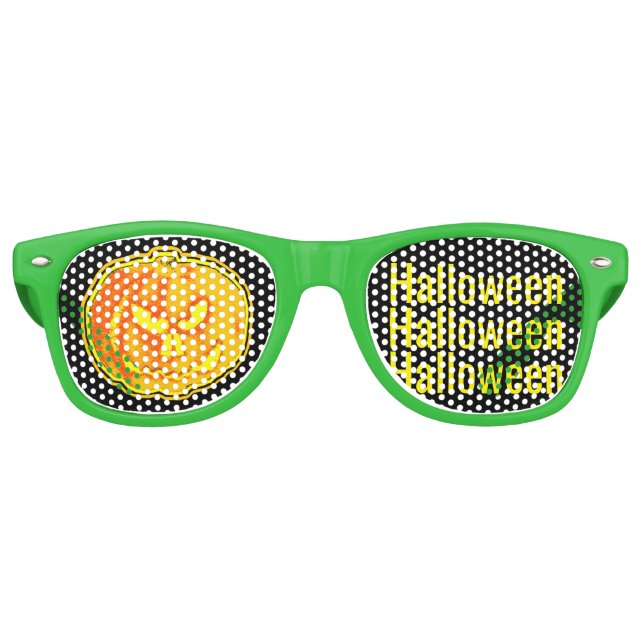 Jack O Lantern Halloween Triple Retro Sunglasses (Front)