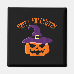 Jack o lantern halloween witch hat magnet