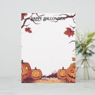 Jack O Lantern Happy Halloween Letterhead