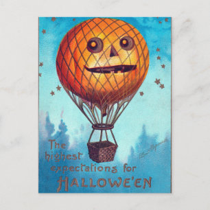 Jack O Lantern Hot Air Balloon Postcard