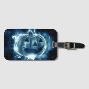 jack-o-lantern in the rain luggage tag