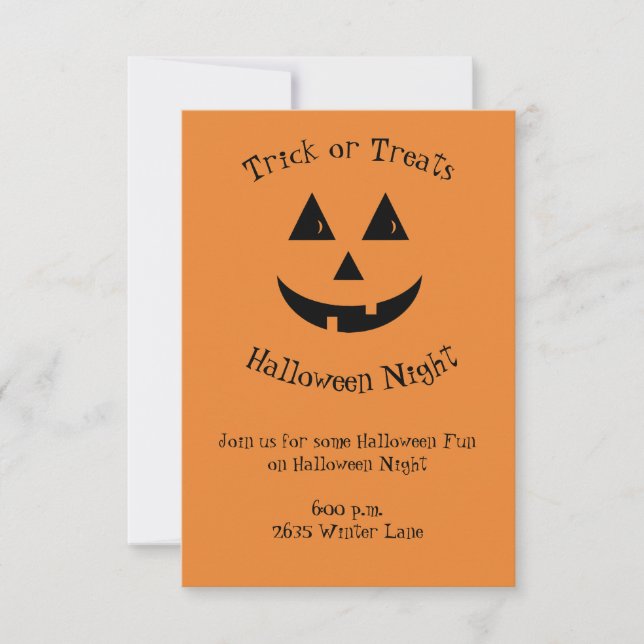 jack O Lantern  Invitation (Front)
