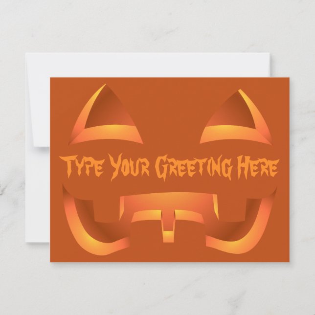 Jack-o-Lantern Invitations Custom Halloween Cards (Front)