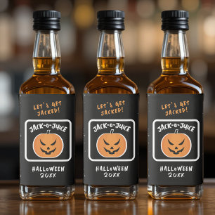Jack O Lantern Juice Halloween Pumpkin Pun Joke Liquor Bottle Label