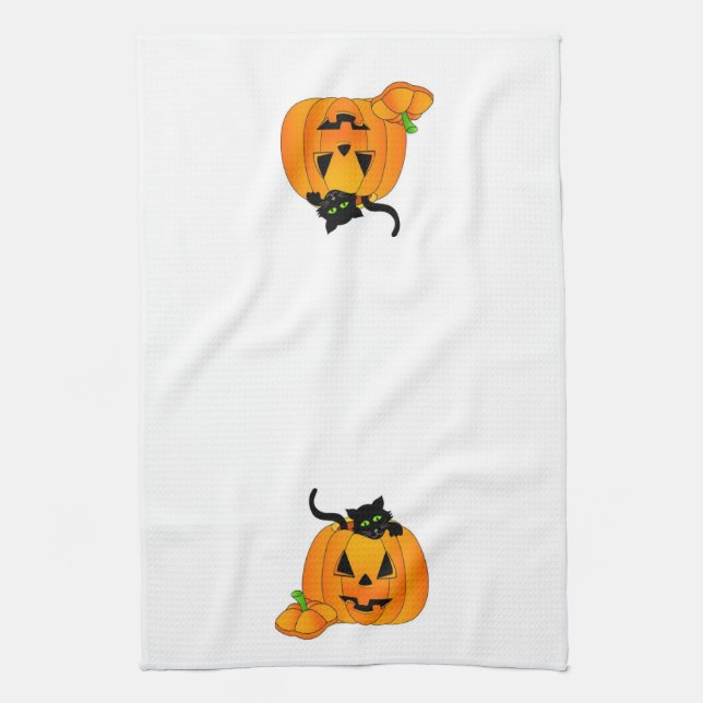 Jack-O-Lantern Kitchen Towel (Vertical)