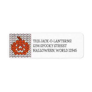 JACK-O-LANTERN KNIT Return Address Labels 