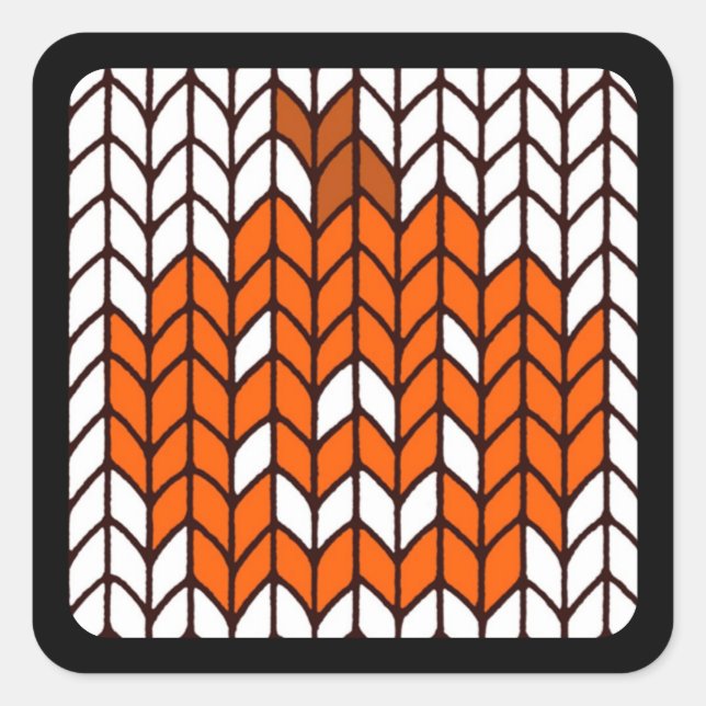 JACK-O-LANTERN KNIT Small Square Stickers (Front)