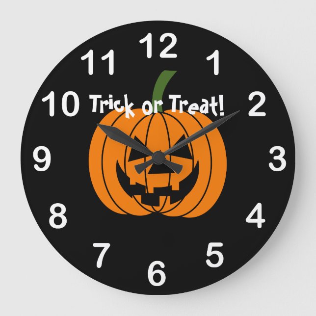 Jack O' Lantern Large Clock (Front)