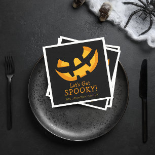 Jack-O-Lantern Let's Get Spooky Paper Napkin
