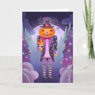 Jack-o'-lantern Nutcracker Halloween Christmas Card