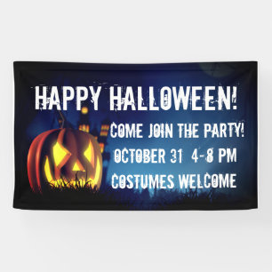 Jack-O-Lantern on Halloween Night   Banner