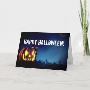 Jack-O-Lantern on Halloween Night Card