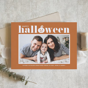 Jack-o'-lantern Orange Photo Happy Halloween Holiday Card