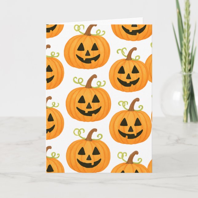 Jack-o’-Lantern Pattern Greeting Card (Front)