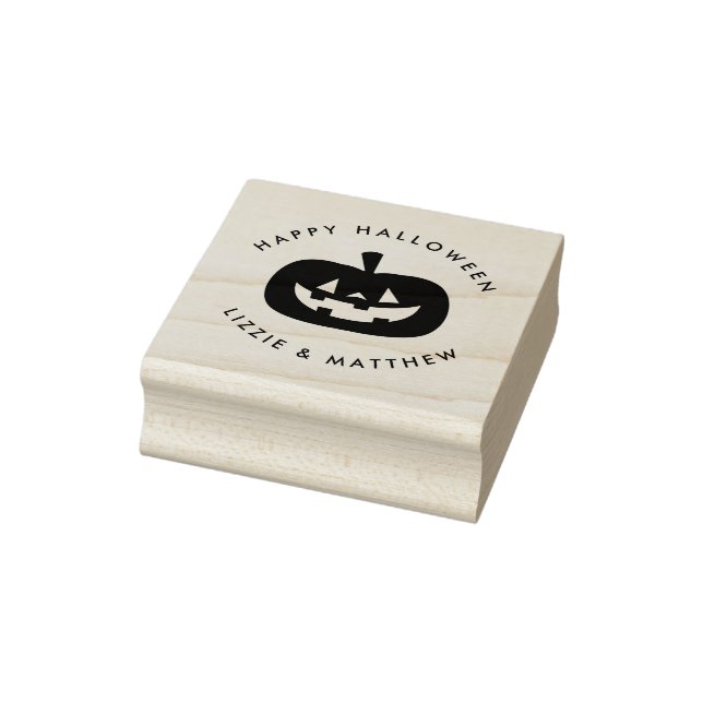 Jack o' Lantern Personalized Rubber Stamp (Stamp)