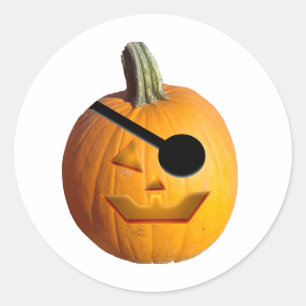 Jack O' Lantern Pirate Classic Round Sticker
