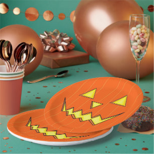 Jack-O-Lantern Plates for Halloween Party