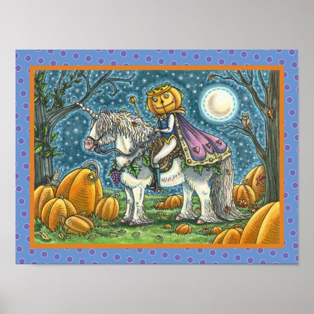 JACK O LANTERN PRINCE ON HIS MAGIC UNICORN PONY POSTER (Front)