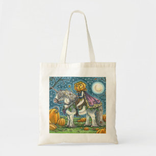 JACK O LANTERN PRINCE ON HIS MAGIC UNICORN PONY TOTE BAG
