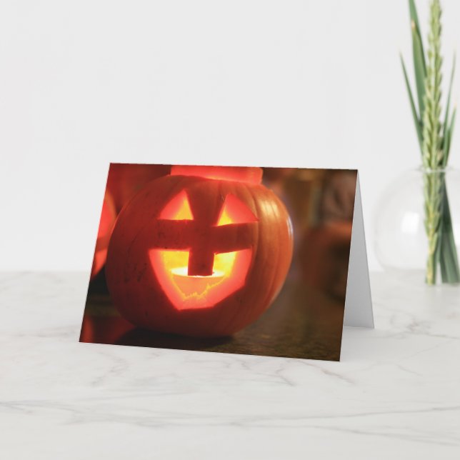 Jack-O-Lantern Pumpkin Card (Front)