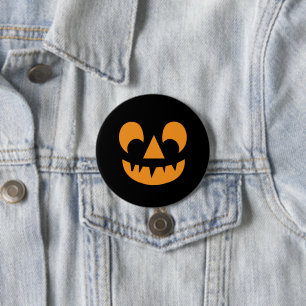 Jack O Lantern Pumpkin Face 3 Inch Round Button