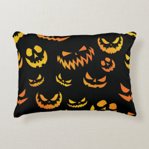 Jack O Lantern Pumpkin Face Accent Pillow