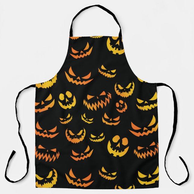 Jack O Lantern Pumpkin Face Apron (Front)