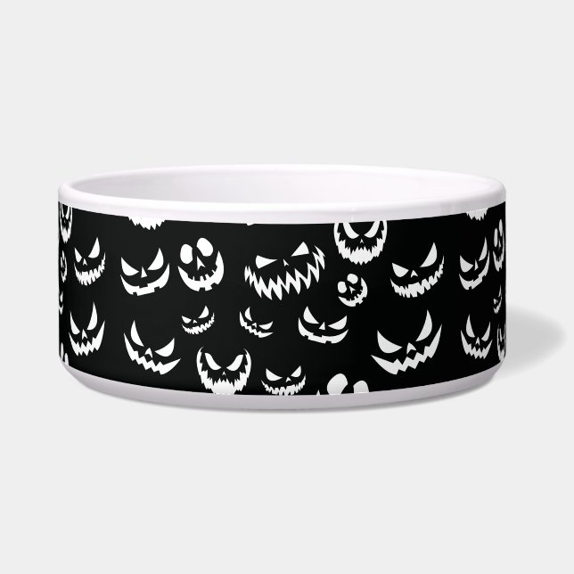 Jack O Lantern Pumpkin Face Black and White (Front)
