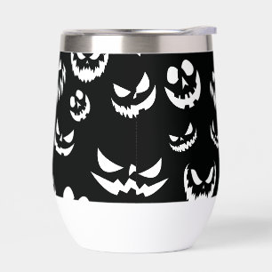 Jack O Lantern Pumpkin Face Black and White