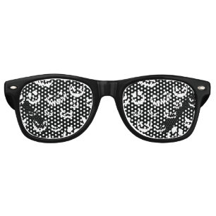 Jack O Lantern Pumpkin Face Black and White Retro Sunglasses