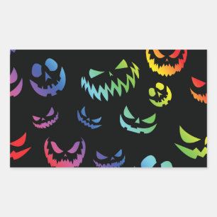 Jack O Lantern Pumpkin Face Black and White Sticker