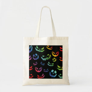 Jack O Lantern Pumpkin Face Black and White Tote Bag