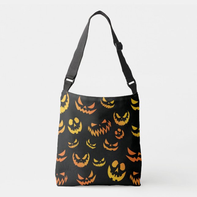 Jack O Lantern Pumpkin Face Crossbody Bag (Front)