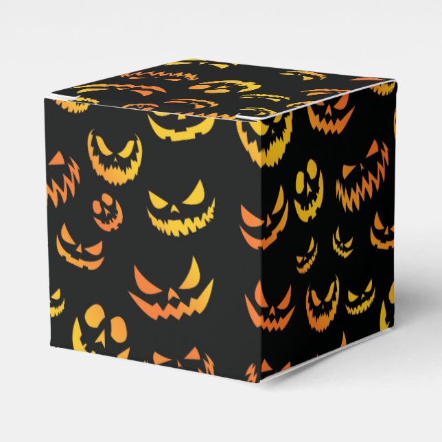 Jack O Lantern Pumpkin Face Favor Box (Front Side)