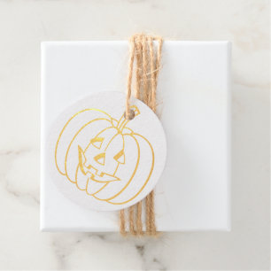 Jack o’ Lantern pumpkin face funny cute Halloween Favour Tags
