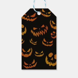 Jack O Lantern Pumpkin Face Gift Tags
