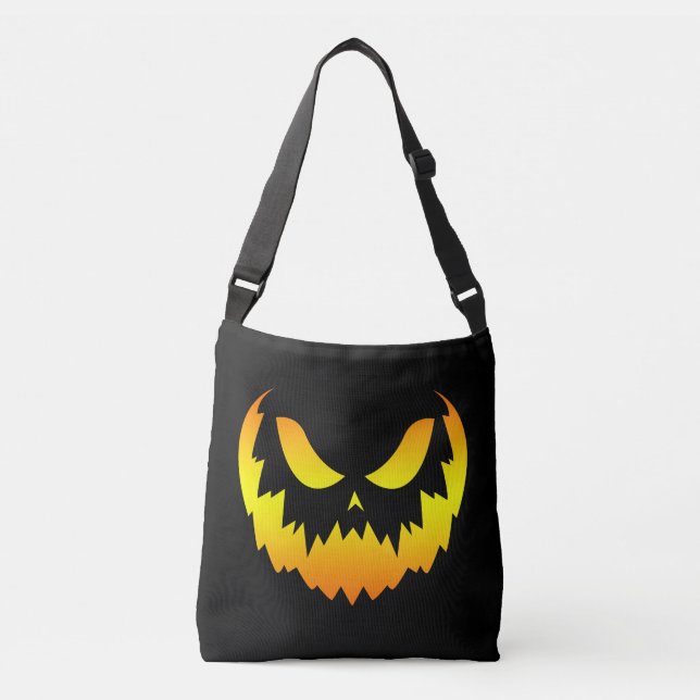 Jack O Lantern Pumpkin Face Gradient Crossbody Bag (Front)