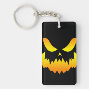 Jack O Lantern Pumpkin Face Gradient Keychain