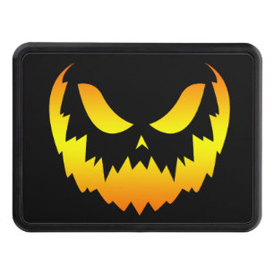 Jack O Lantern Pumpkin Face Gradient Trailer Hitch Cover