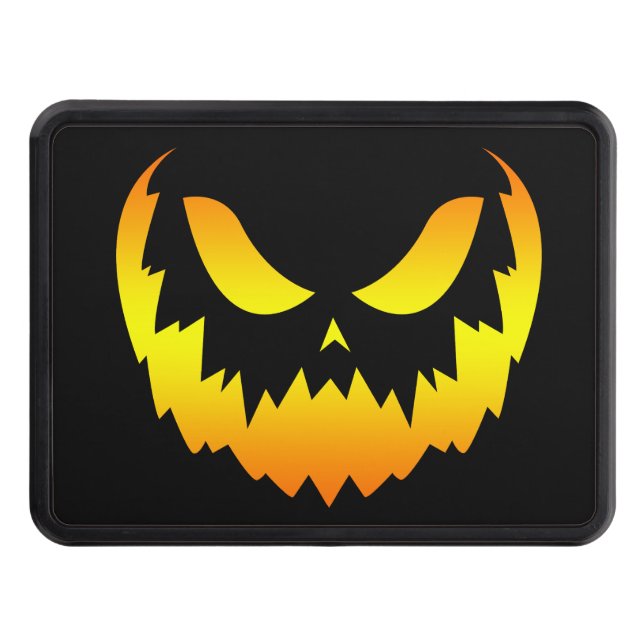 Jack O Lantern Pumpkin Face Gradient Trailer Hitch Cover (Front)