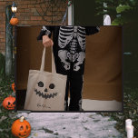 Jack O Lantern Pumpkin Face | Halloween Kids Treat Tote Bag<br><div class="desc">Make trick-or-treating more fun for the little ones with unique Halloween treat bags that you can personalize with their names. Personalized Halloween trick or treat bags are an excellent way to keep track of who earned that candy! Coordinate your customized treat bags with your kids' costumes and you're on your...</div>