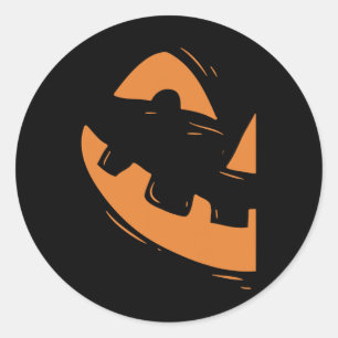 Jack-o-lantern Pumpkin Face Halloween Matching Cou Classic Round Sticker