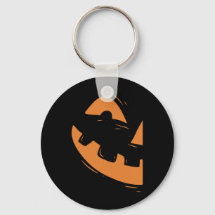 Jack-o-lantern Pumpkin Face Halloween Matching Cou Keychain