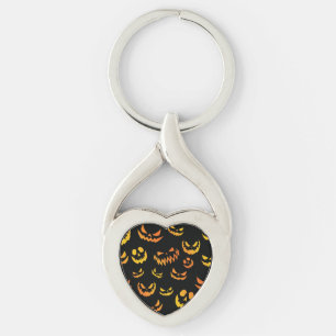 Jack O Lantern Pumpkin Face Keychain